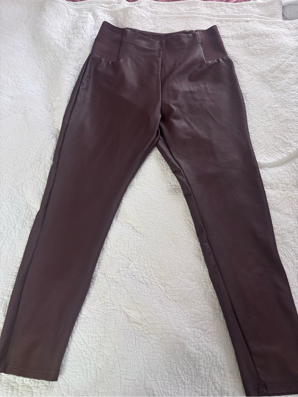a new day Faux Leather Skinny Pants in Deep Brown